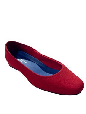Antonia Saint Womens Red Suede Flats With Blue Insole Made In Spain Size 7C